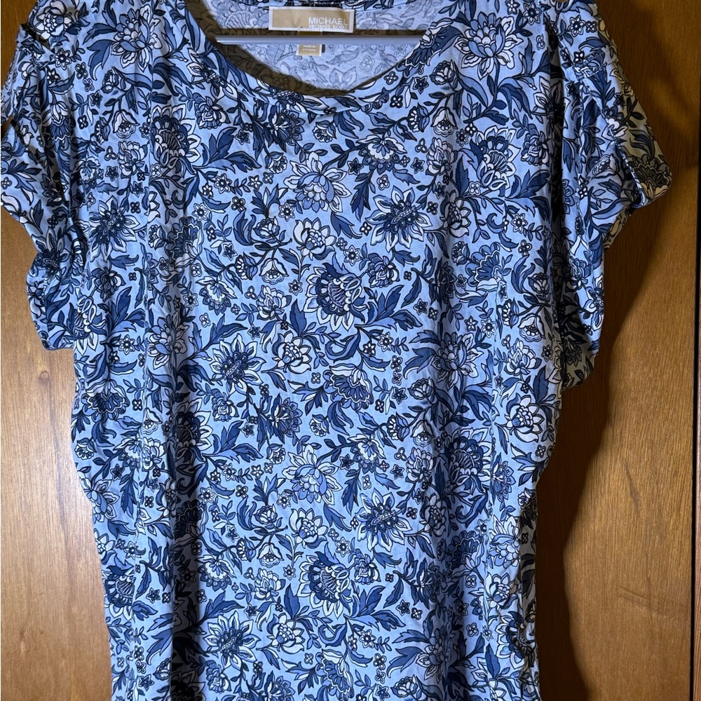 Michael Kors Navy Floral Blouse